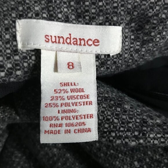 Sundance Black & Cream Wool A Line Skirt Size 8 - Picture 4 of 4